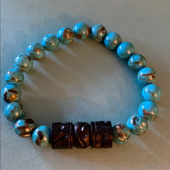 Mosaic Shell Turquoise Bracelet - Picture 1 of 2